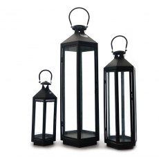 HEXAGONAL CANDLE LANTERN S/3
