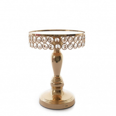 GOLD TALL MIRROR CAKE STAND S/3