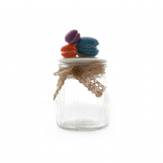 CANDY JAR WITH MACAROON TOP