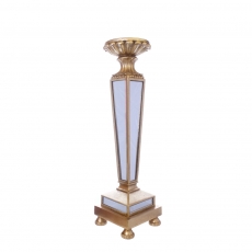 MIRROR POLYRESIN CANDLE HOLDER GOLD 20