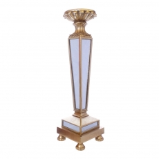MIRROR POLYRESIN CANDLE HOLDER GOLD 23.5